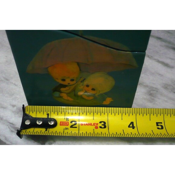 Vtg Handmade Cottagecore Wooden Purse Decoupage Whimsical Makeup Trinket Box - Picture 14 of 16